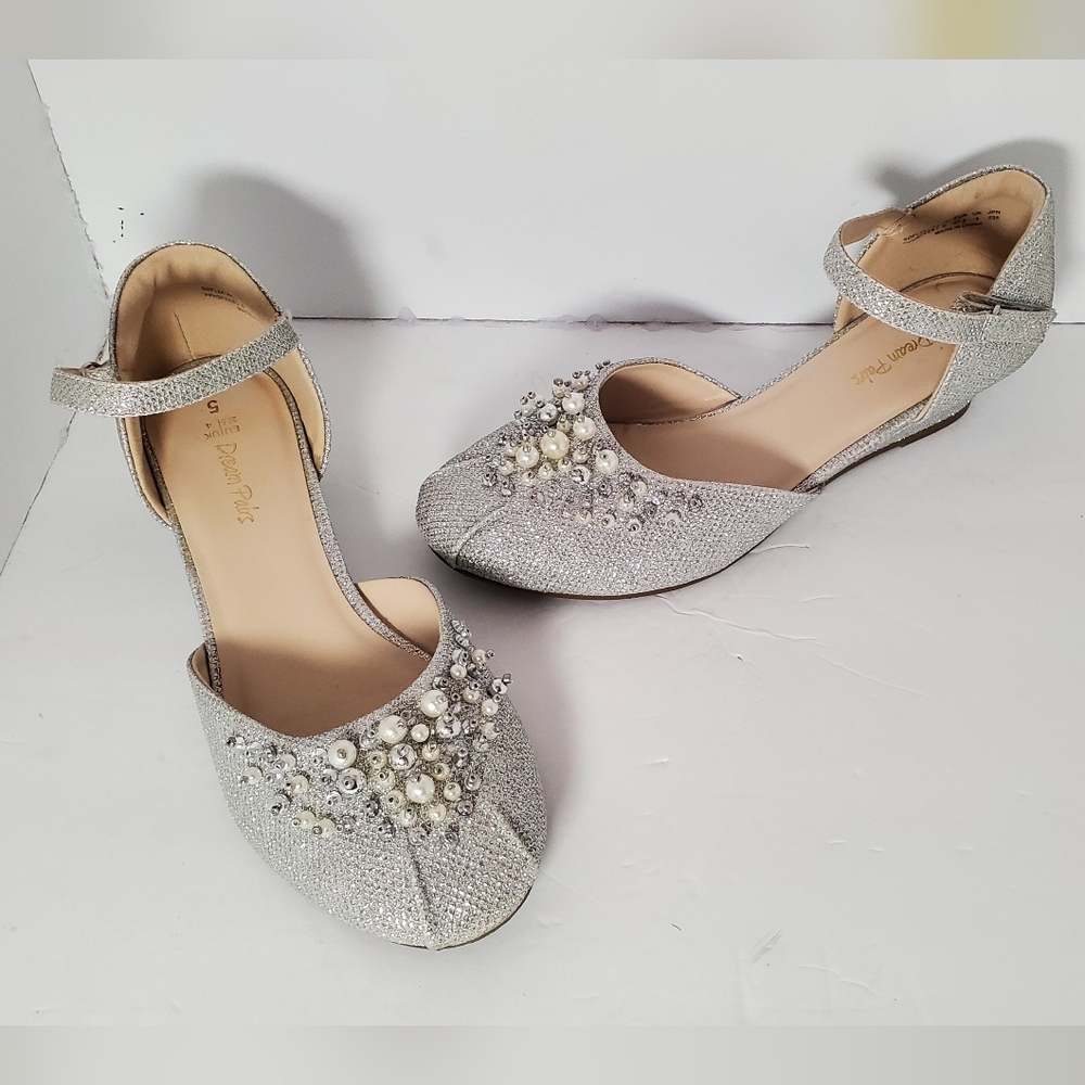 Girls 5 Dress Shoes Big Girls Heels Low Wedge Pumps